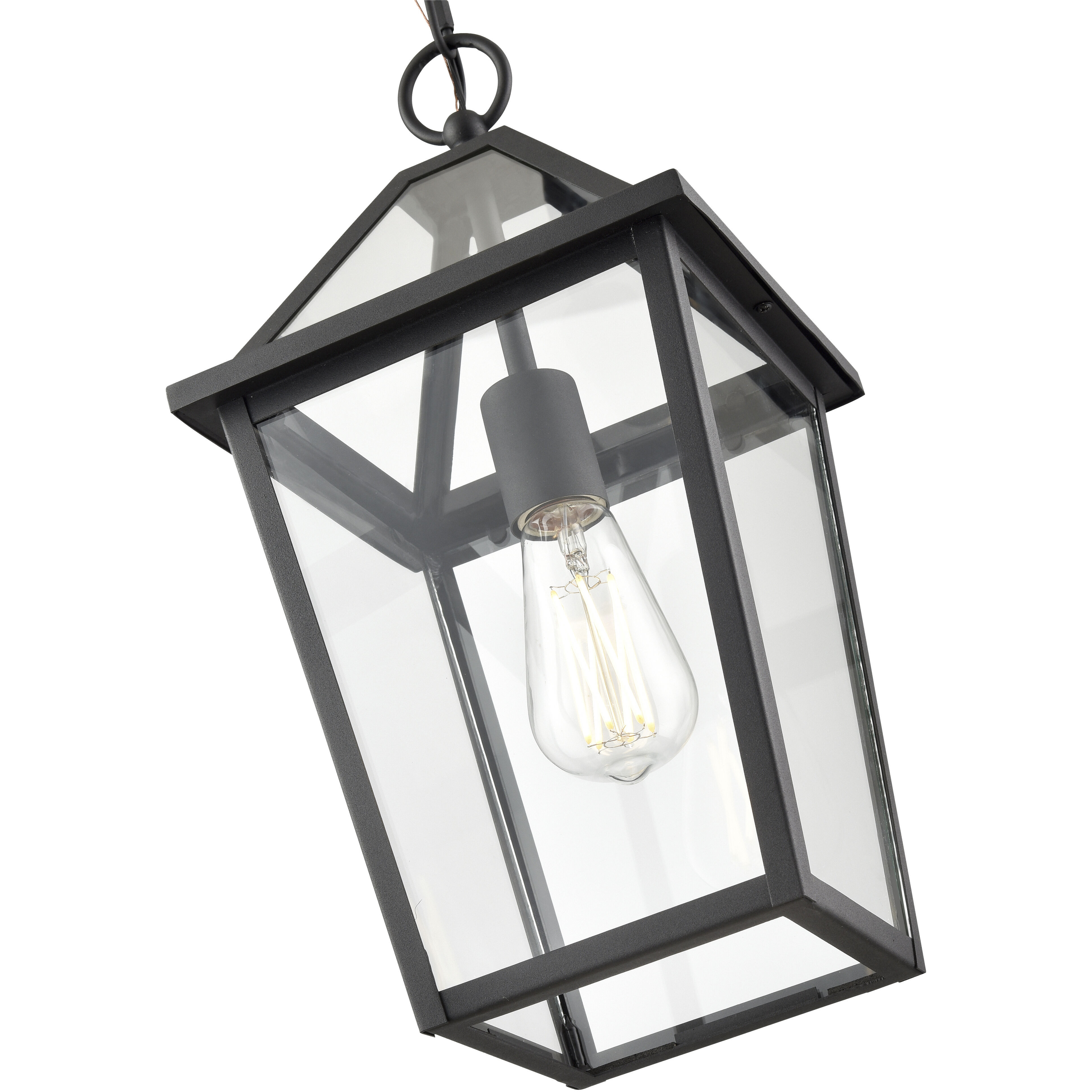 Eston 1 Light 8.25 inch Textured Black Outdoor Hanging Lantern